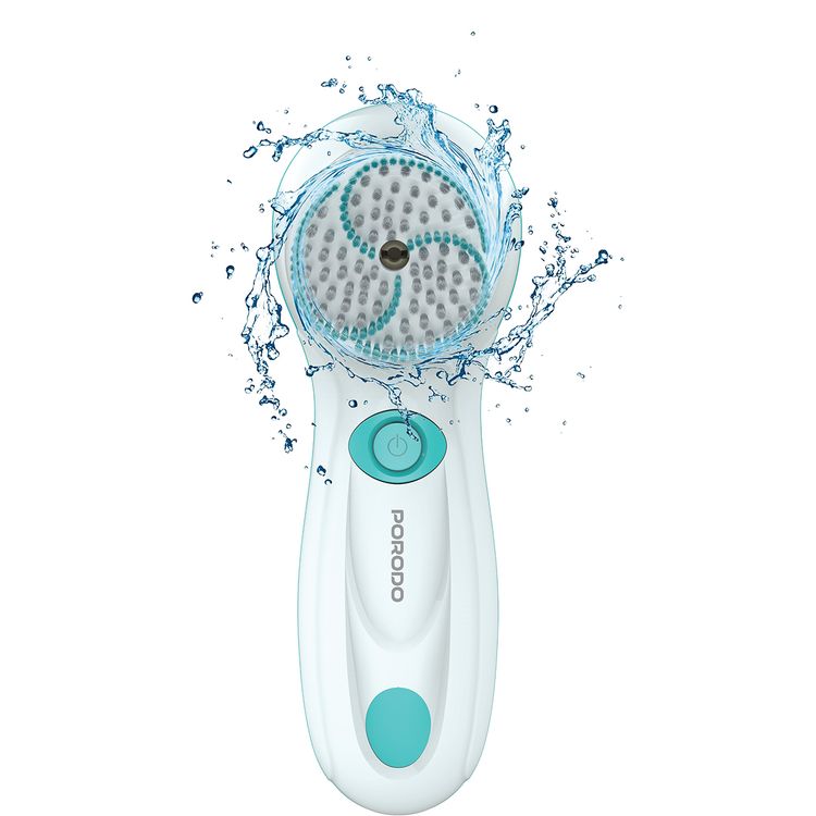 Porodo 4-in-1 Facial Cleansing Brush: 2 Speeds, 360° Rotation, IPX6 Water-Resistant