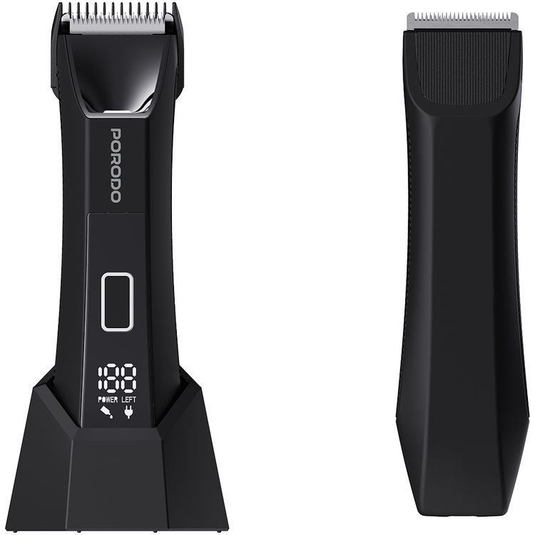 Porodo Gentle Ceramic Blade Trimmer, Digital Display, Wet/Dry Shaving, USB-C