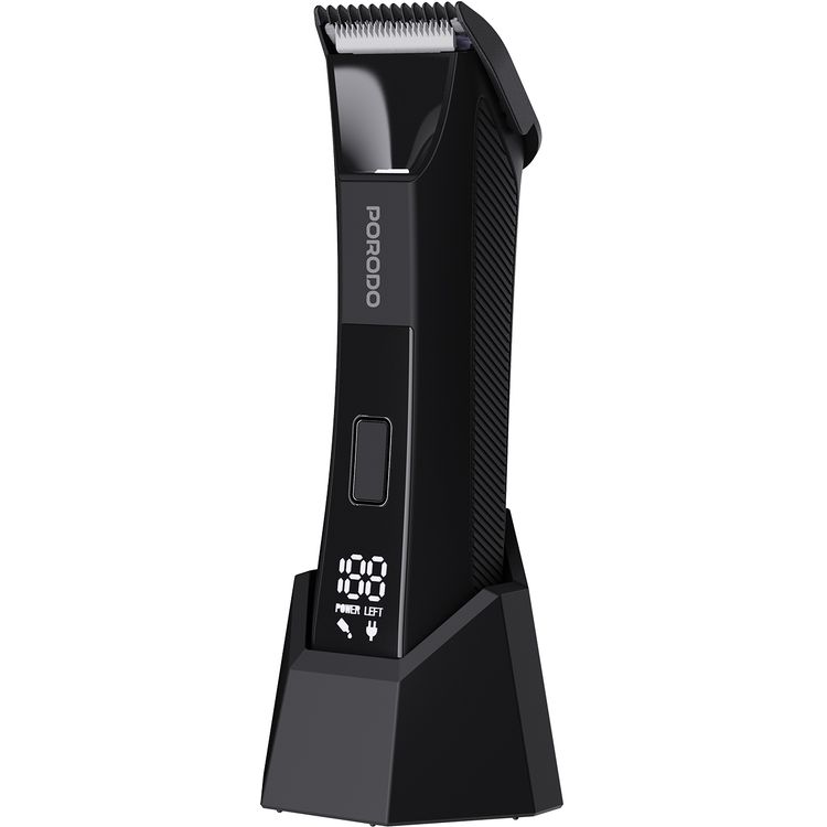 Porodo Gentle Ceramic Blade Trimmer, Digital Display, Wet/Dry Shaving, USB-C