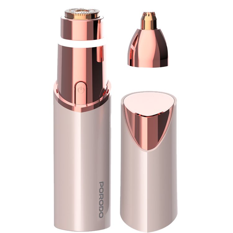 Porodo Electric Facial Hair Remover & Eyebrow Trimmer with 360° LED Light