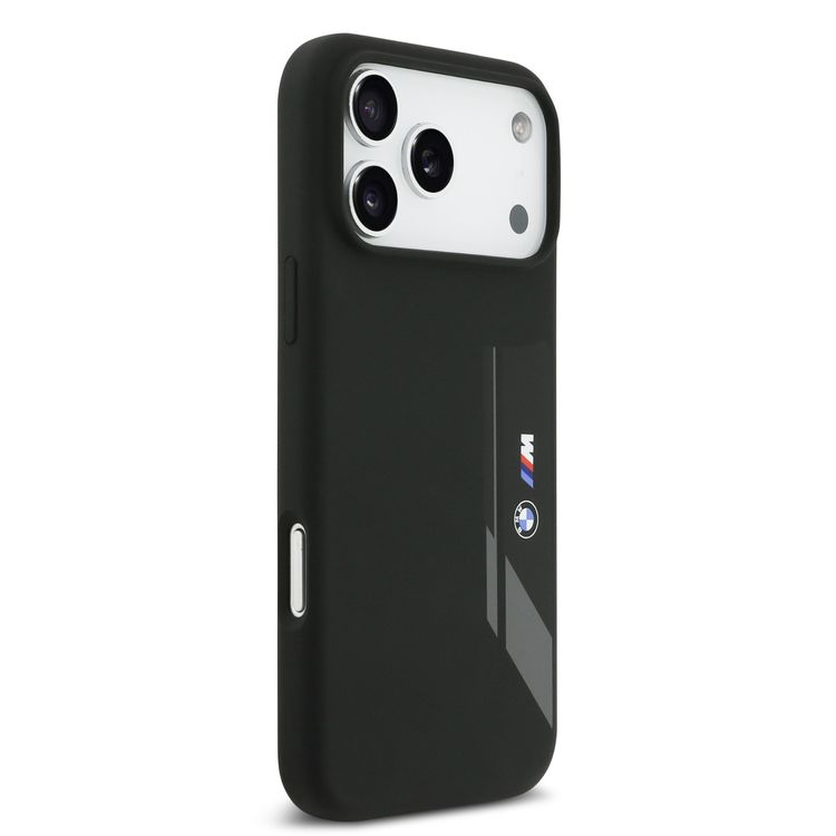 BMW MagSafe Liquid Silicone Case for iPhone 17 Pro - Black, Vertical Logo Protection