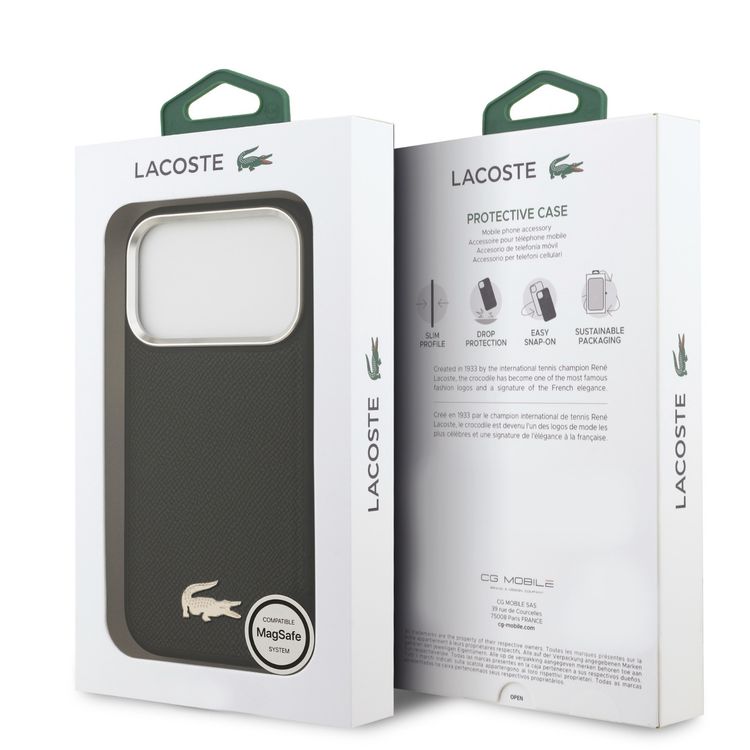 Lacoste MagSafe iPhone 17 Pro Max Leather Case - Slim, Durable, Croco Logo