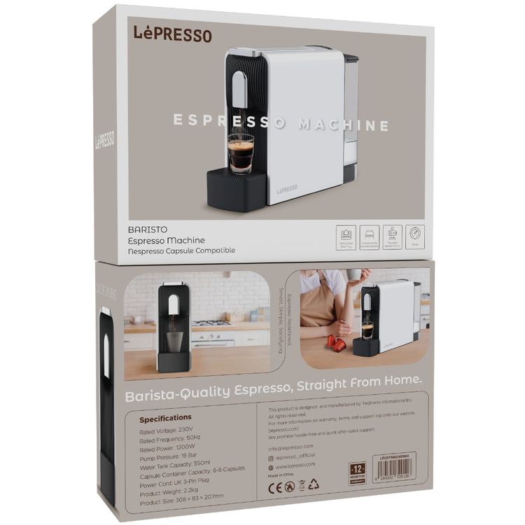 Compact 19-Bar Espresso Machine with Powerful Italian Pump for Home Baristas