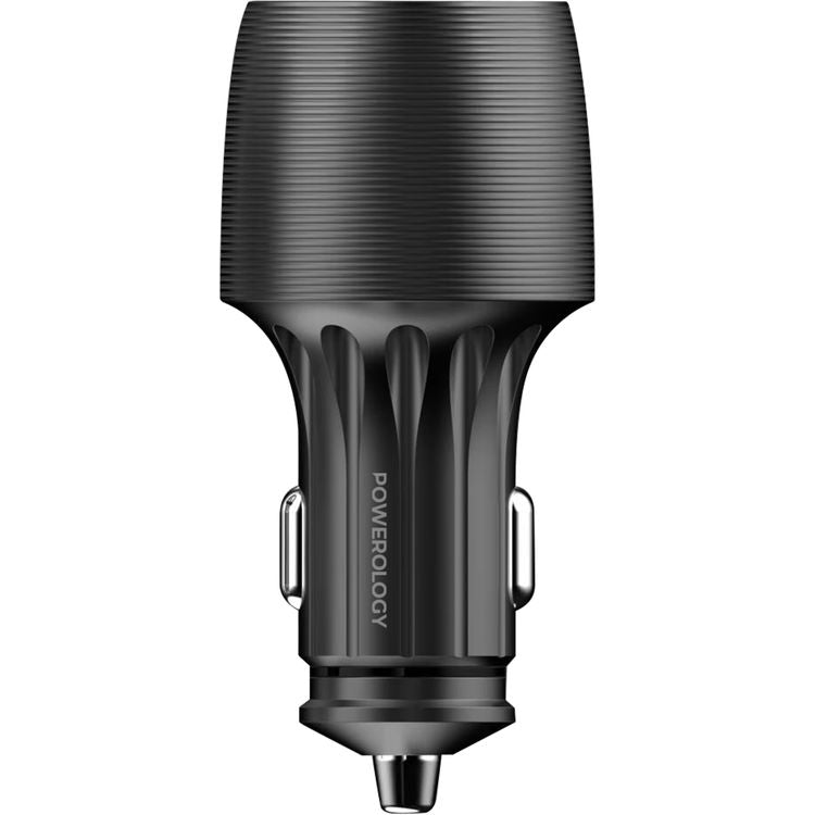 Powerology Velox 66W Dual-Port USB-C Car Charger Fast Charging Adapter