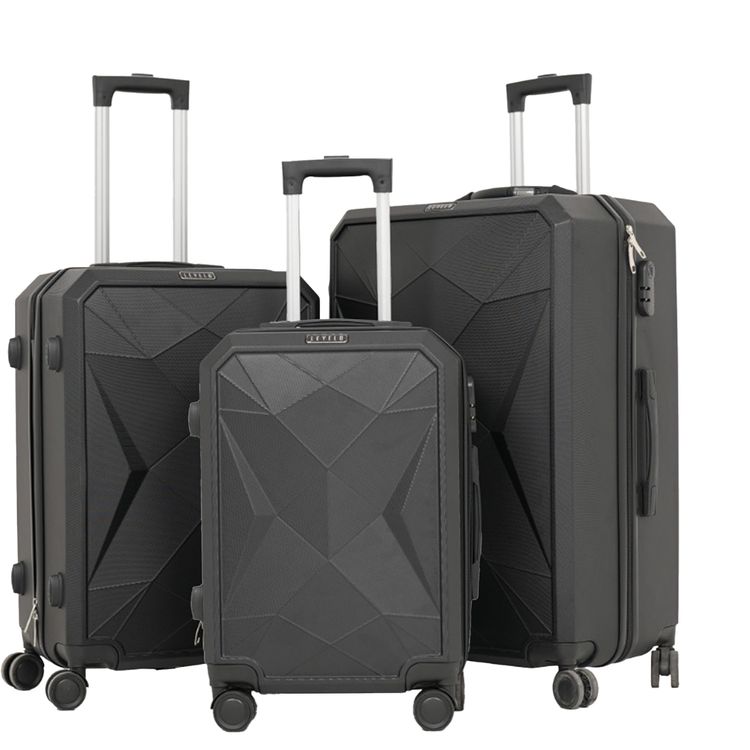 Levelo ABS Durable 3-Piece Travel Luggage Set with Built-in Scale & Secure Lock
